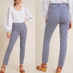 ✨HP✨Anthropologie Slim Trousers, Blue Motif